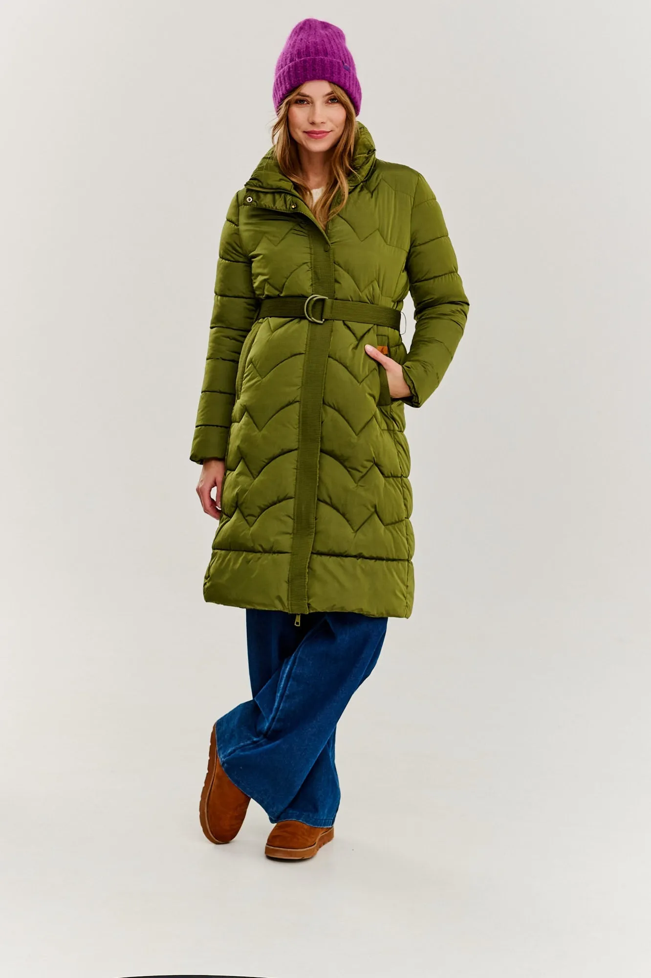 Frosted Pistachio Long Winter Coat