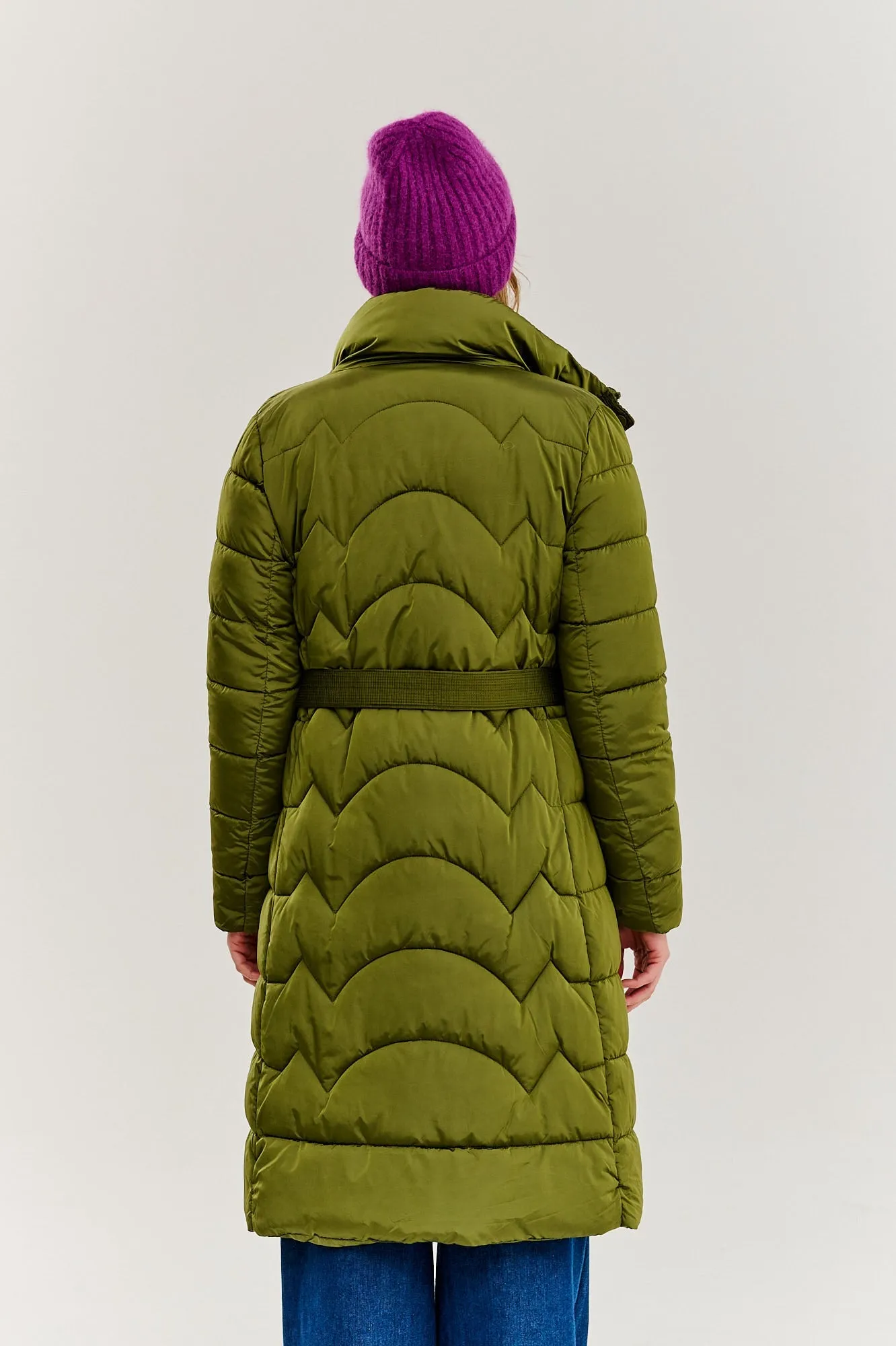 Frosted Pistachio Long Winter Coat