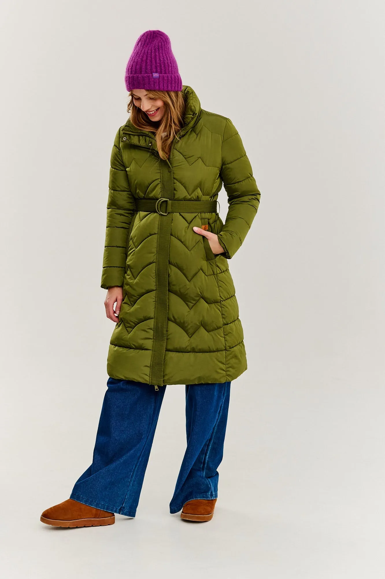 Frosted Pistachio Long Winter Coat