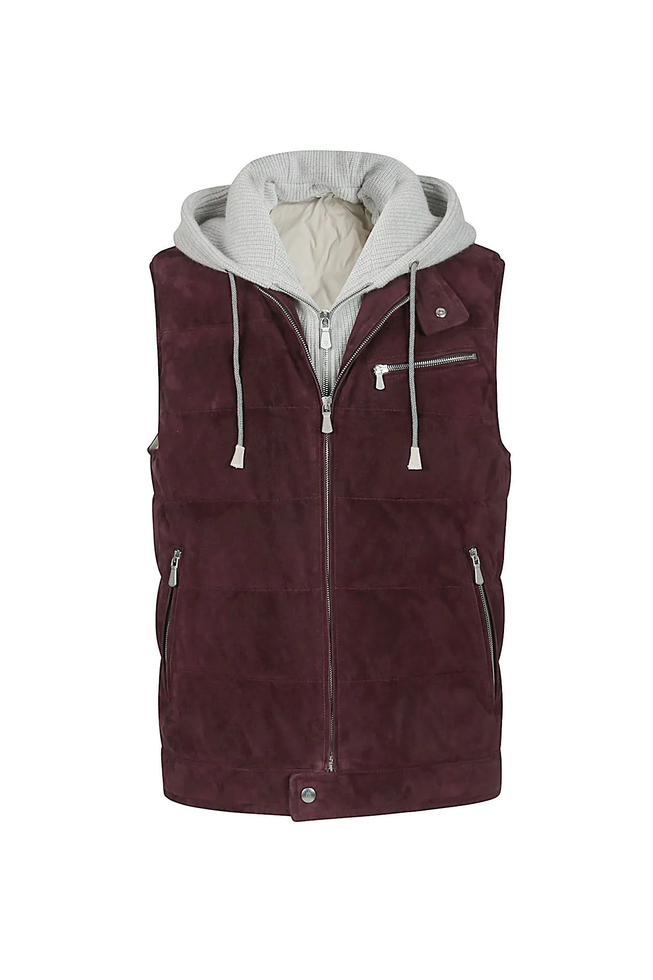 GILET BIMATERICO SUEDE E LANA CASHMERE