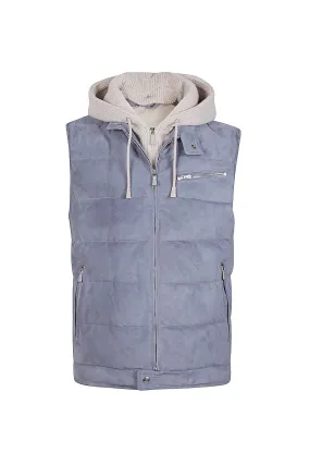 GILET BIMATERICO SUEDE E LANA CASHMERE