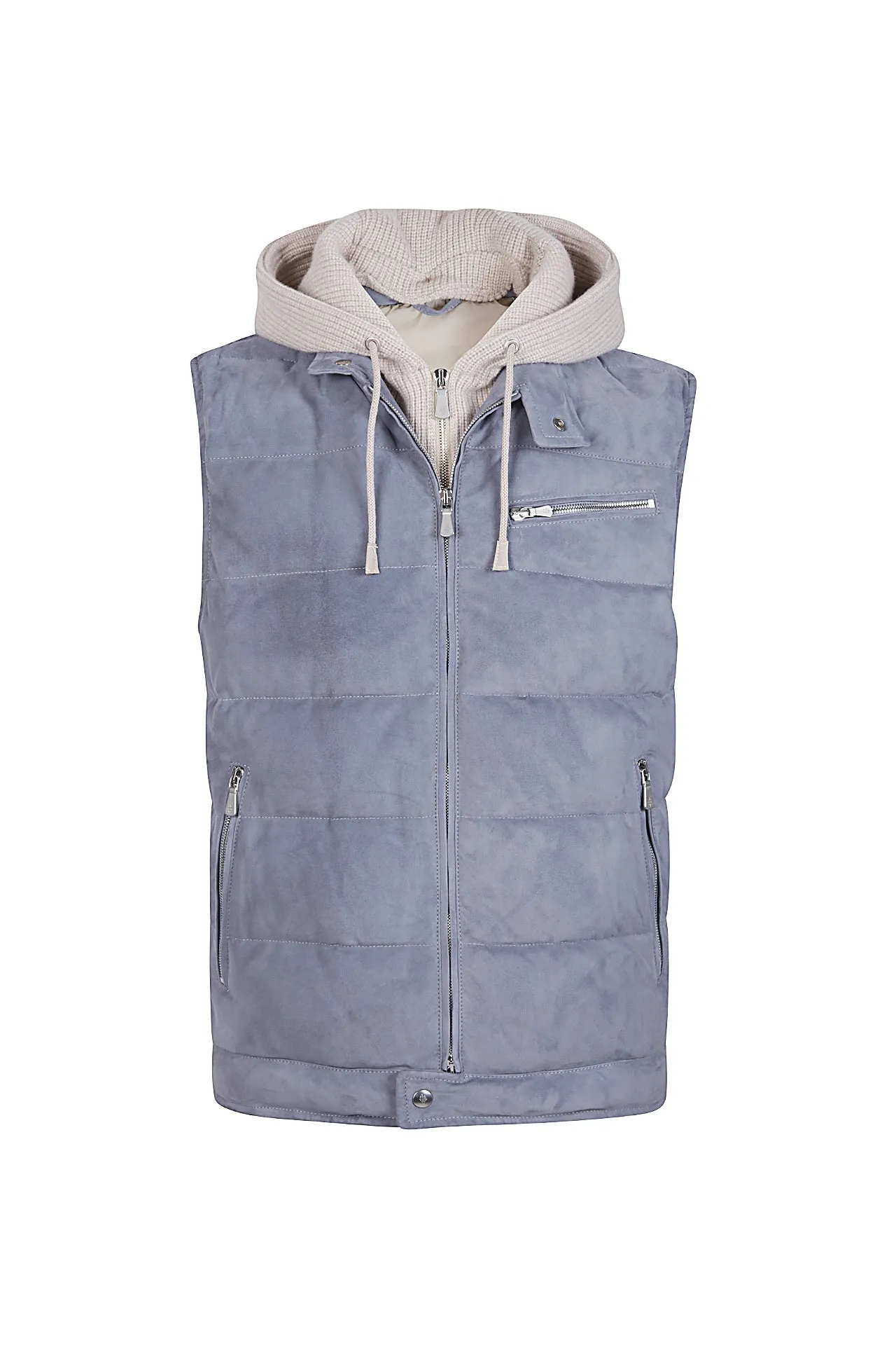 GILET BIMATERICO SUEDE E LANA CASHMERE