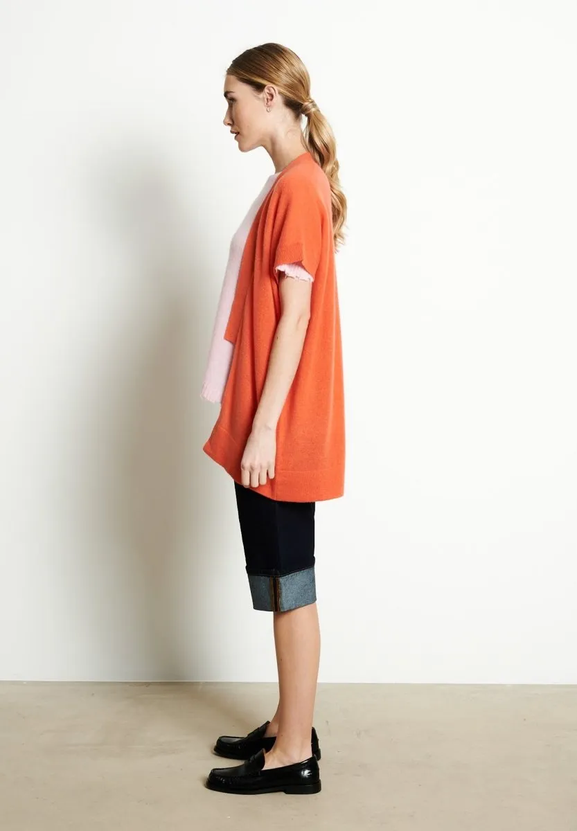 Gilet à manches courtes cachemire mandarine femme - RIA 4