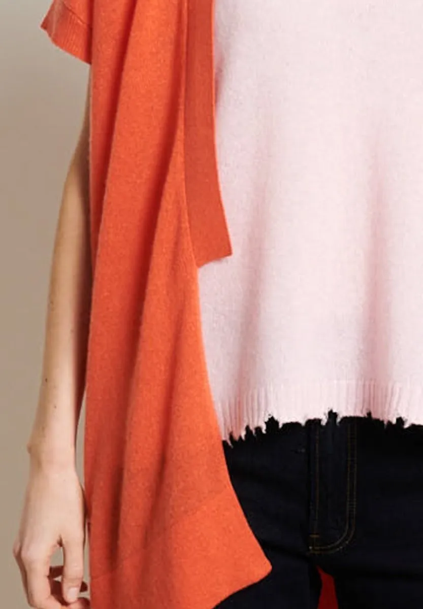 Gilet à manches courtes cachemire mandarine femme - RIA 4