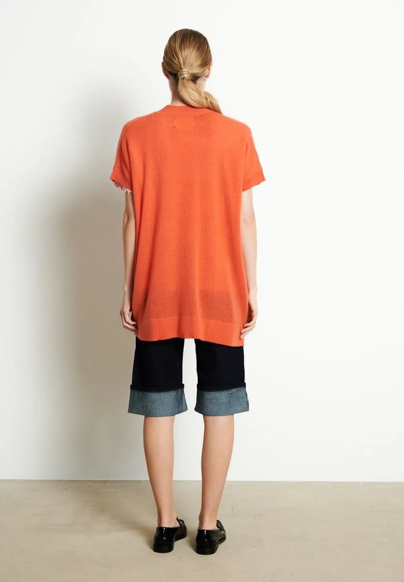 Gilet à manches courtes cachemire mandarine femme - RIA 4
