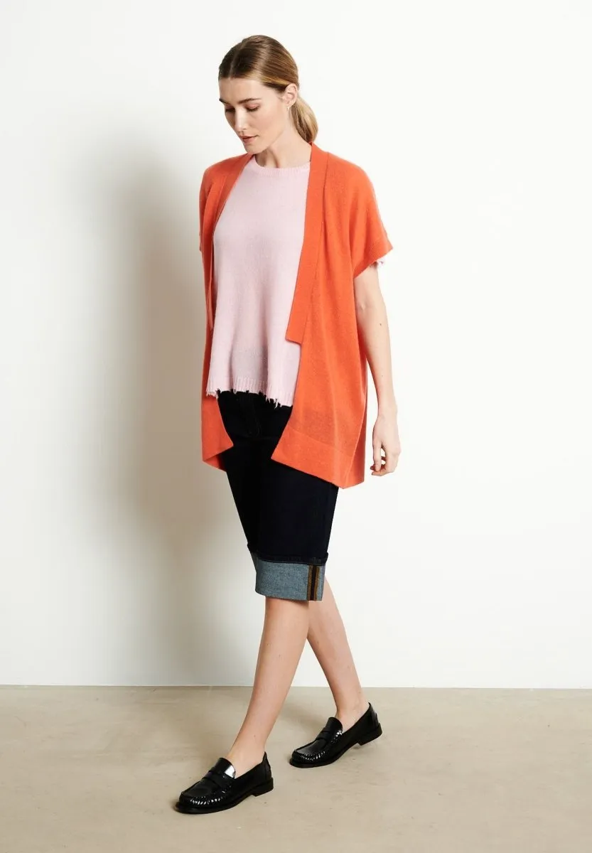 Gilet à manches courtes cachemire mandarine femme - RIA 4