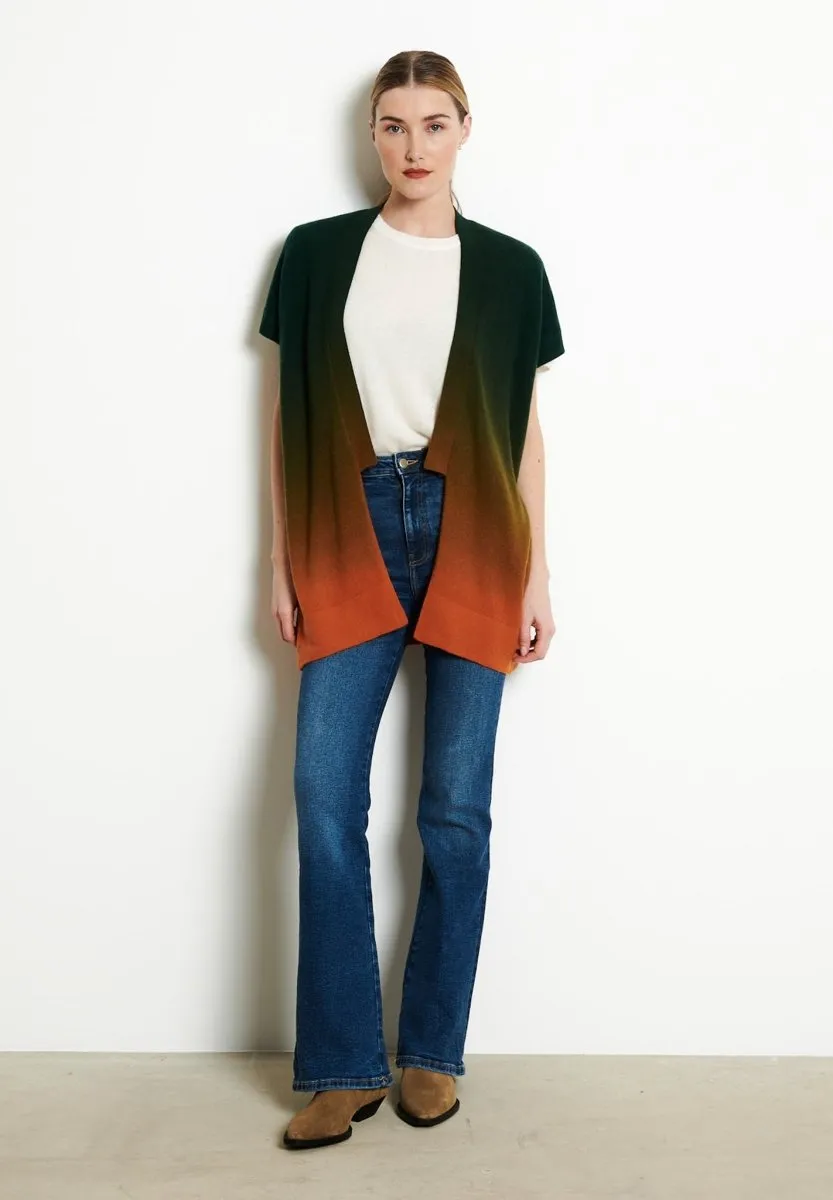 Gilet à manches courtes cachemire multicolore femme - AVA 11