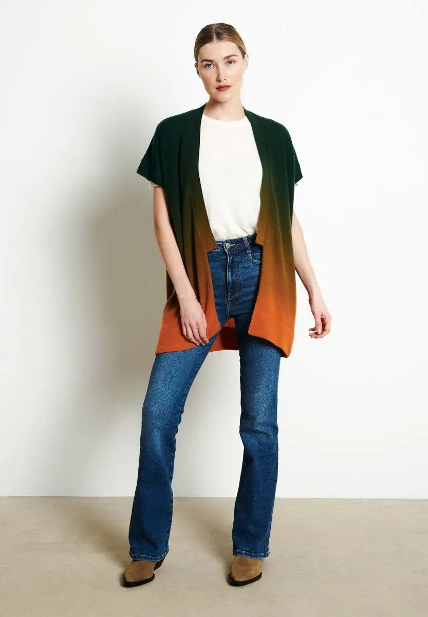 Gilet à manches courtes cachemire multicolore femme - AVA 11