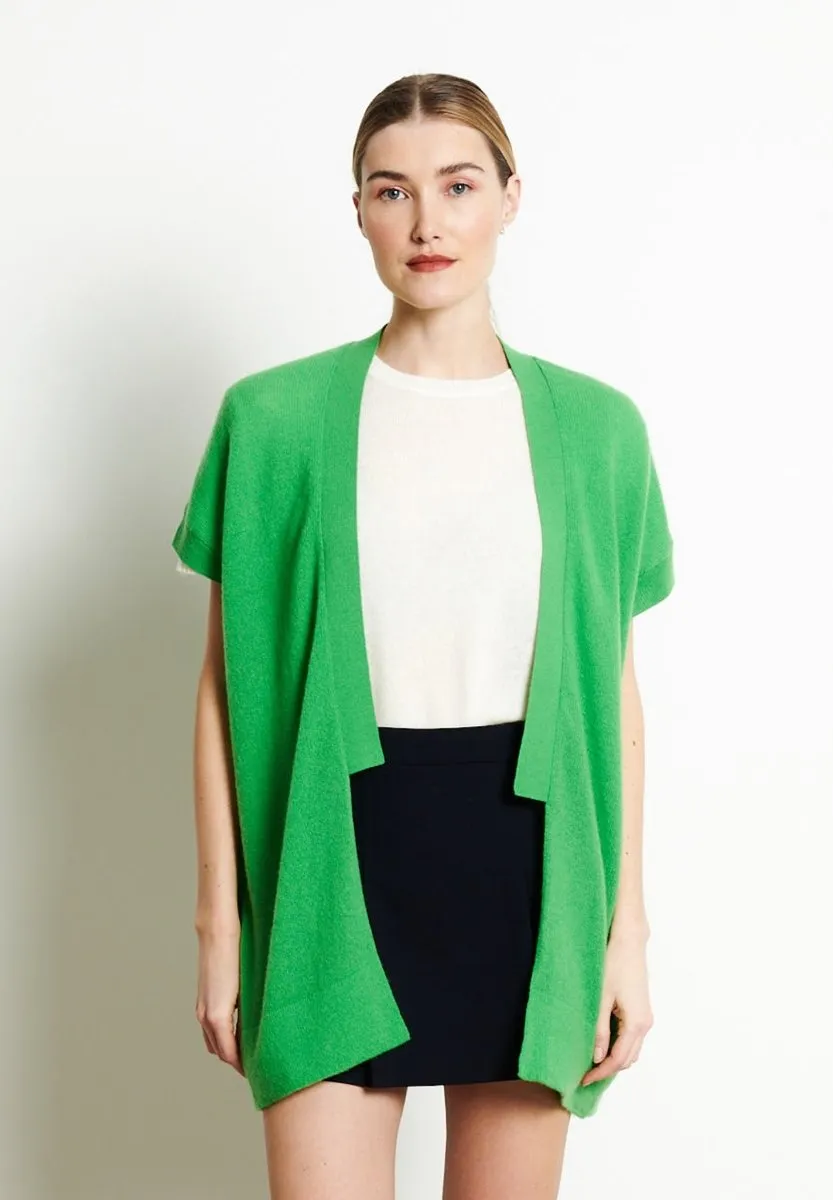 Gilet à manches courtes cachemire vert pomme femme - RIA 4