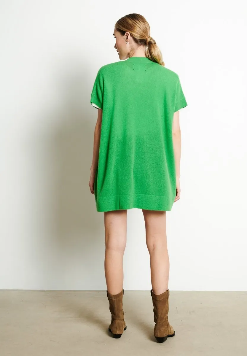 Gilet à manches courtes cachemire vert pomme femme - RIA 4