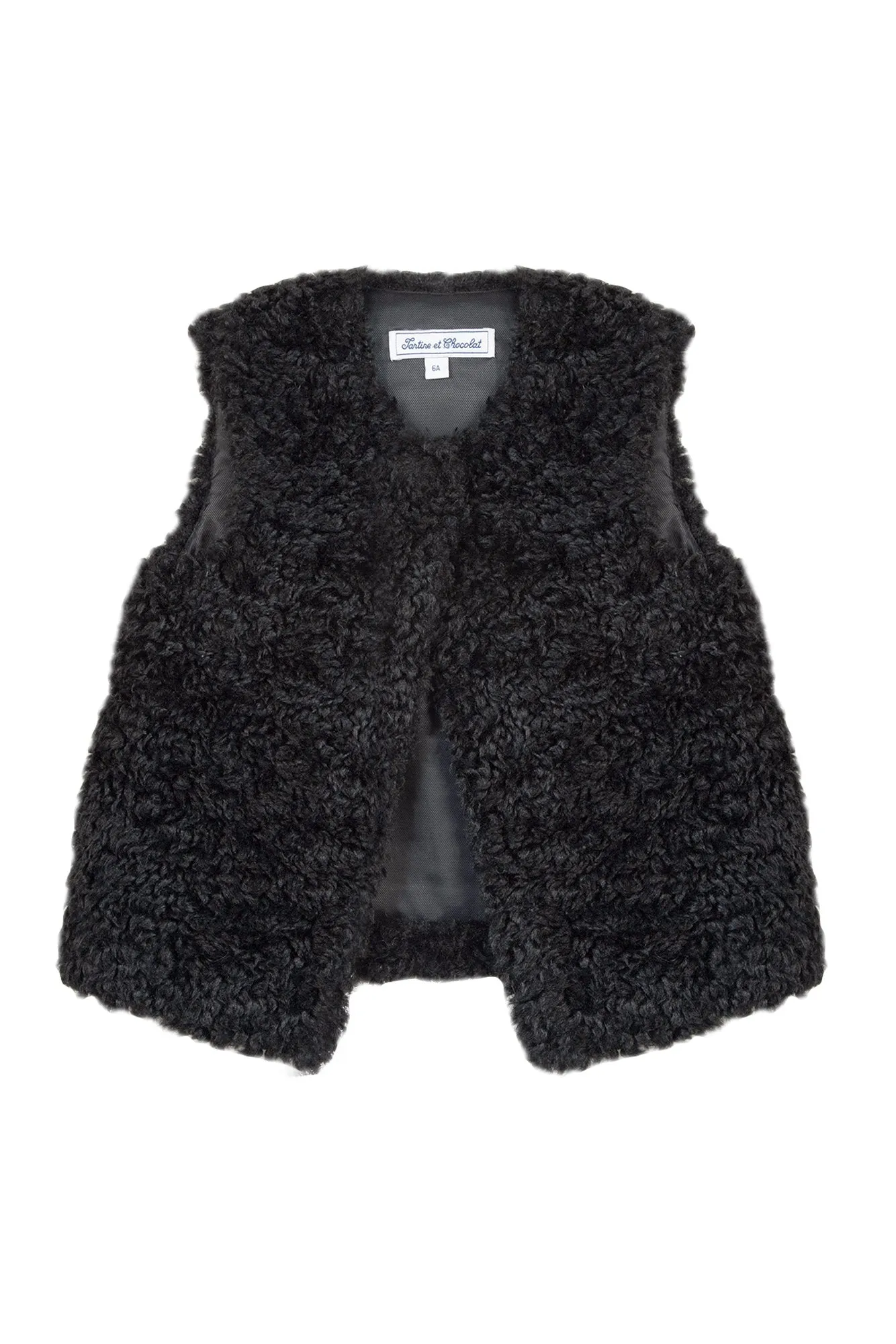 Gilet sans manche - Marine imitation fourrure