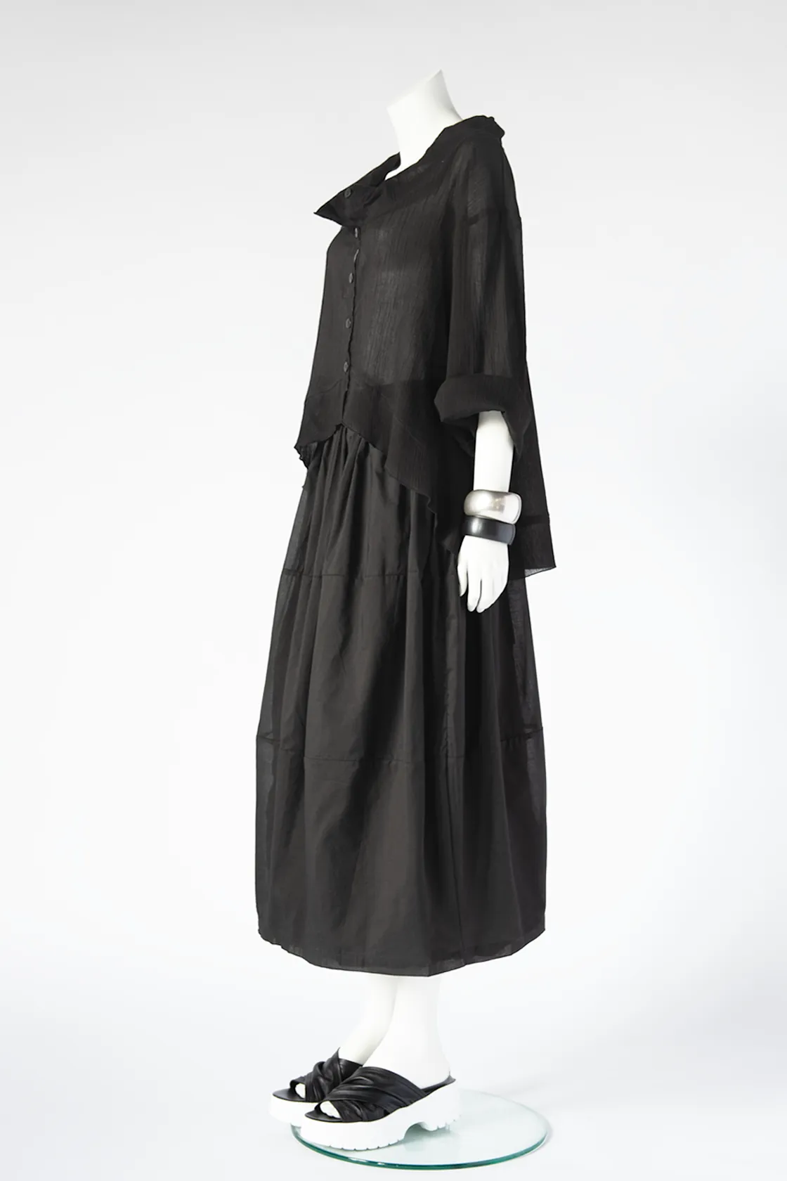 Ginko Jacket in Black Rafina Crinkle