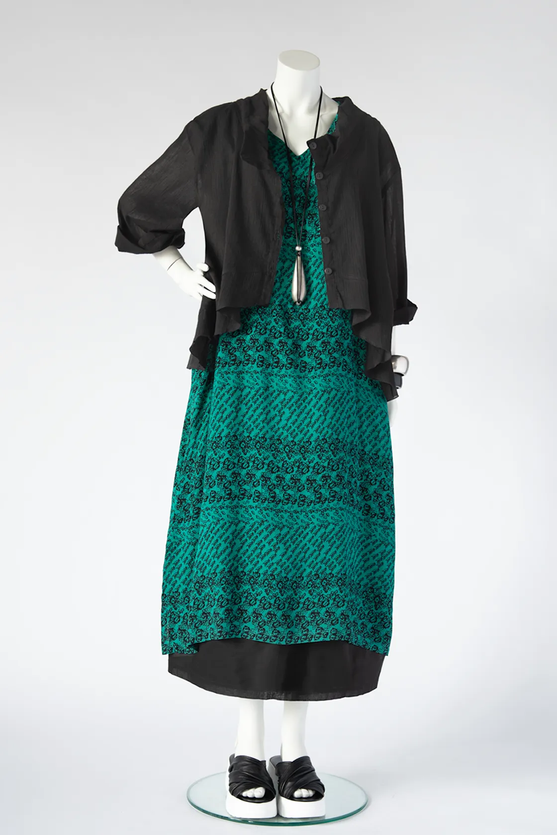 Ginko Jacket in Black Rafina Crinkle
