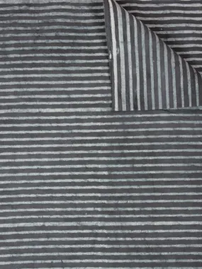 Grey Natural Dyed Hand Block Printed Cotton Fabric Per Meter - F0916250