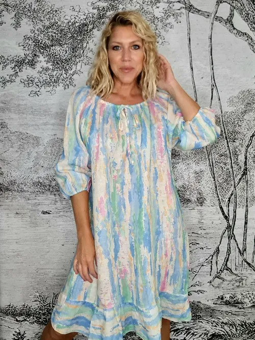 Helga Singoalla Pouf Sleeve Linen Dress