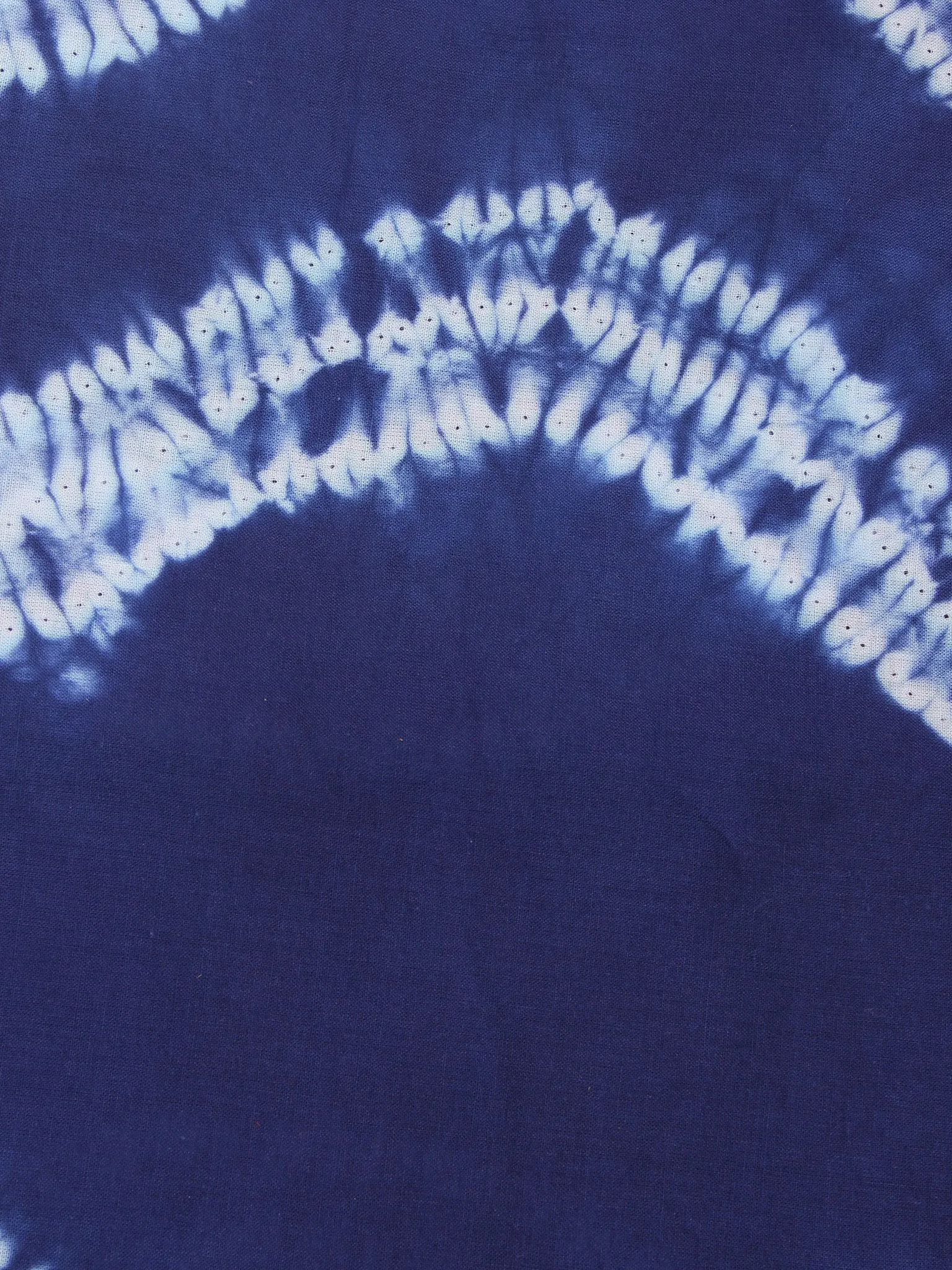 Indigo Ivory Hand Shibori Dyed Cotton Fabric Per Meter - F0916281