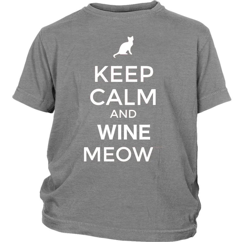 Keep Calm and Wine Meow T-shirt, gift for Wine & Cat Lovers