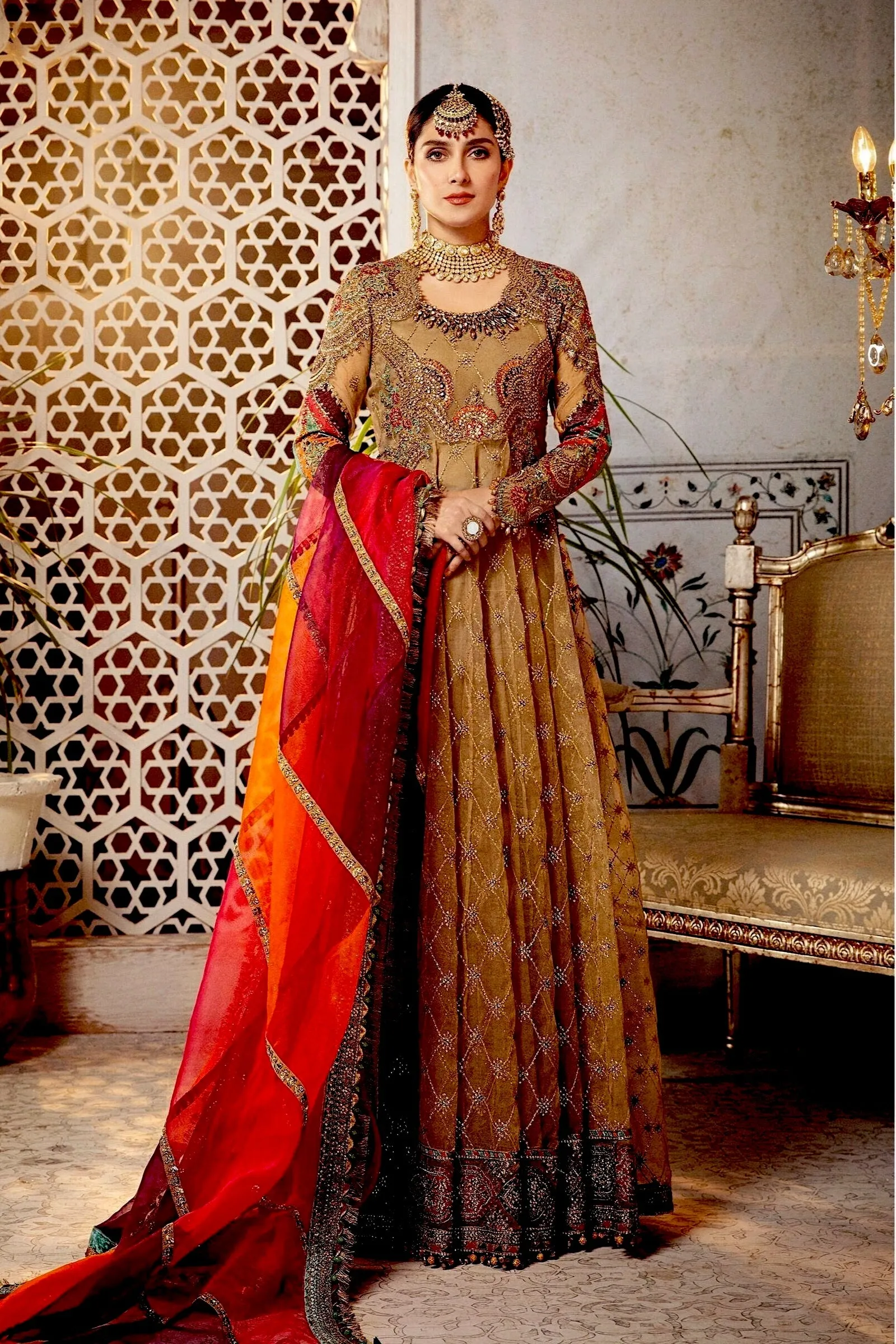 MARIA.B. MBroidered Wedding Collection – Vintage gold chata patti (BD-2308)