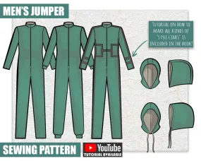 Men's Jumper & Hoods Sewing Pattern/Downloadable PDF and Tutorial Book
