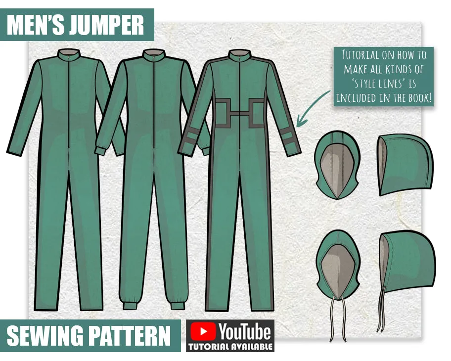 Men's Jumper & Hoods Sewing Pattern/Downloadable PDF and Tutorial Book