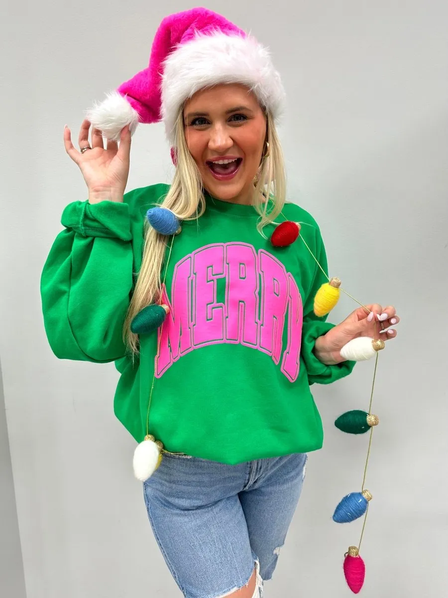 'Merry' Puff Crewneck Sweatshirt
