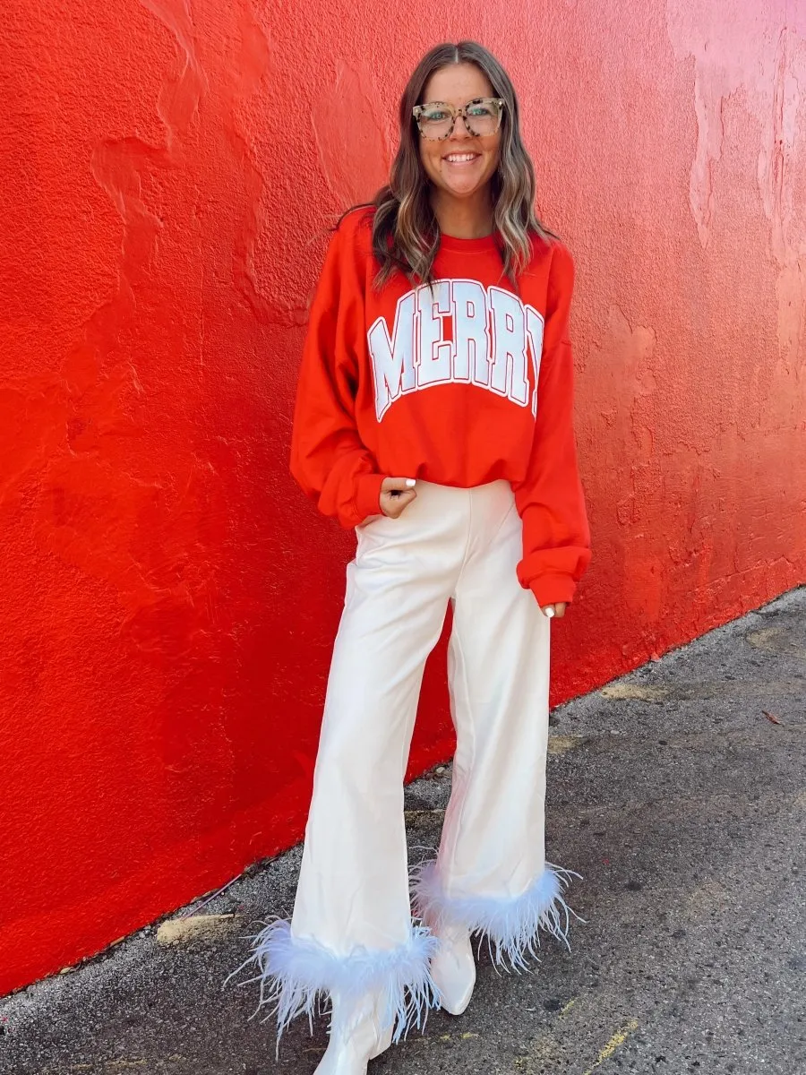 'Merry' Puff Crewneck Sweatshirt