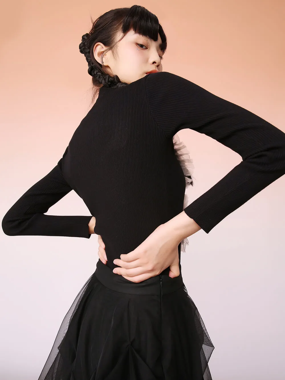 MUKZIN Black Knit Bodysuit