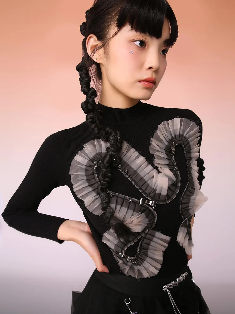 MUKZIN Black Knit Bodysuit