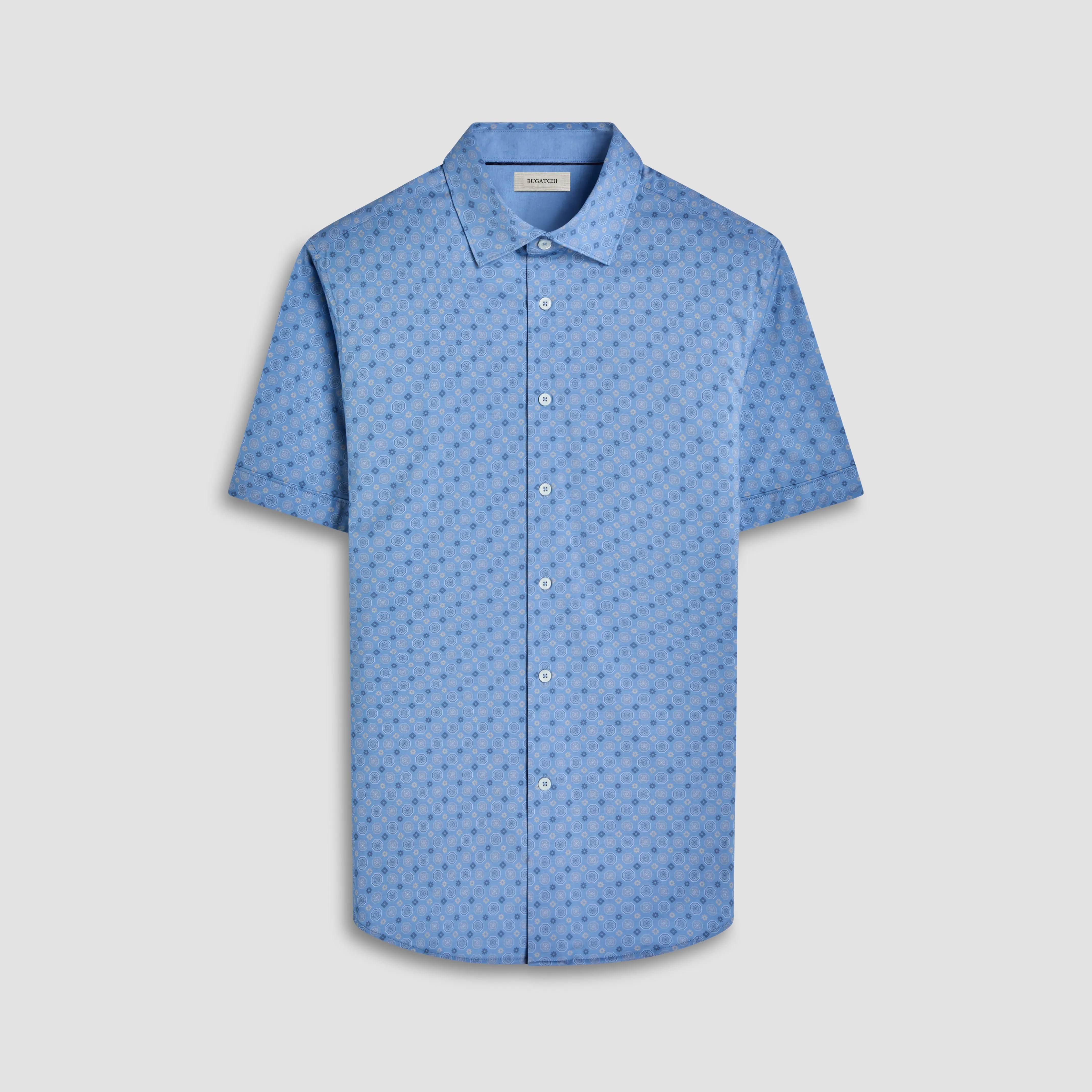 Myron Double-Sided Medallion & Solid OoohCotton Short-Sleeve Shirt