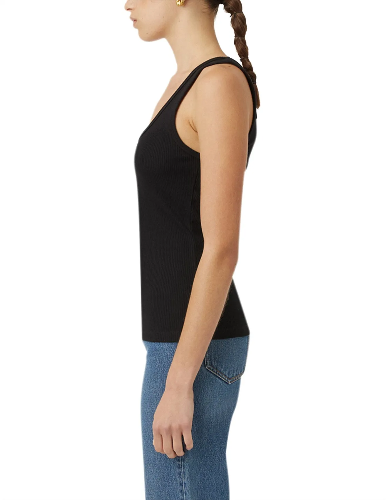 Nora Scoop Neck Tank - Black