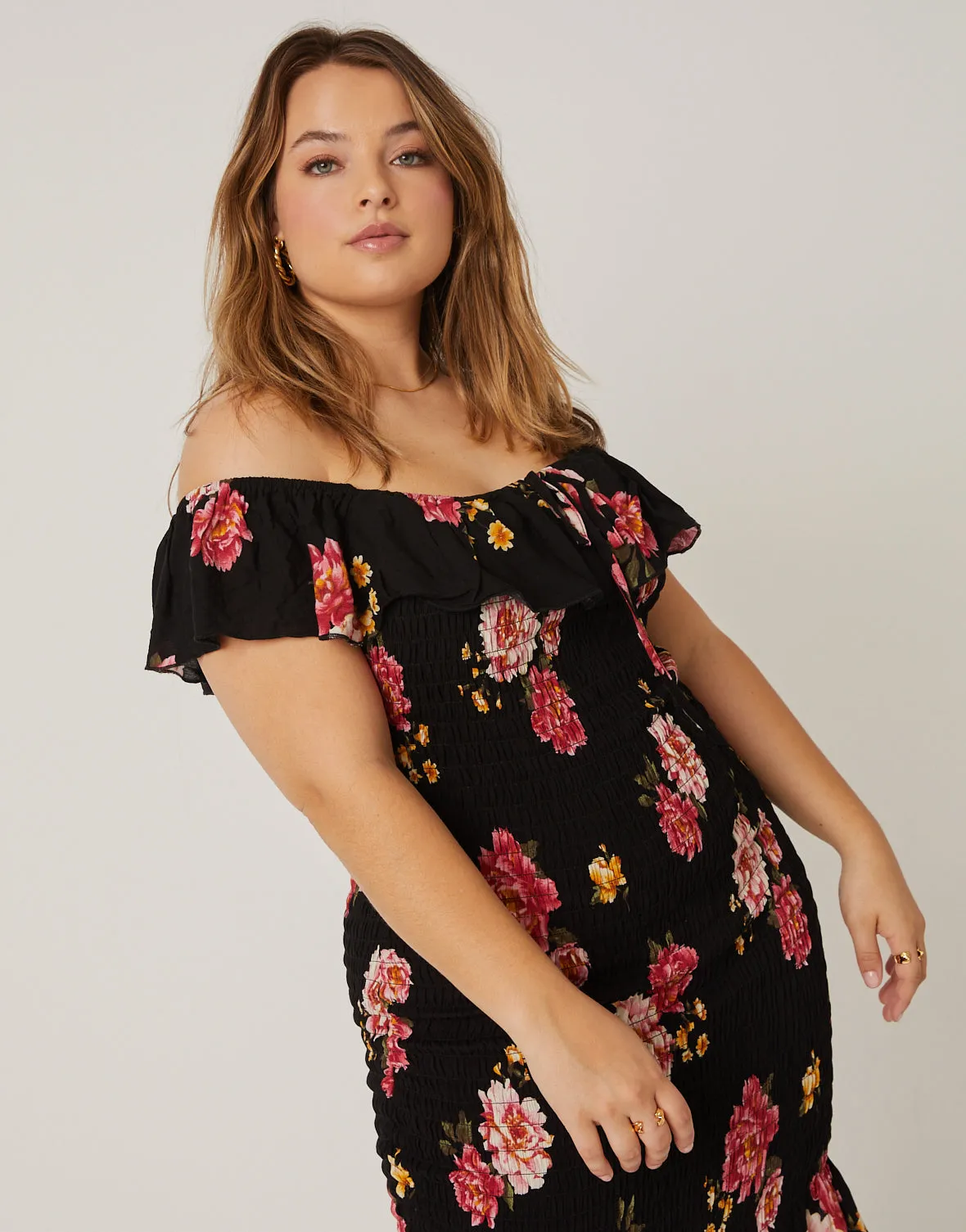 Plus Size Bodycon Smocked Sundress
