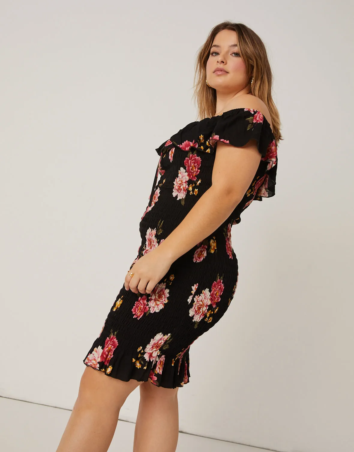 Plus Size Bodycon Smocked Sundress