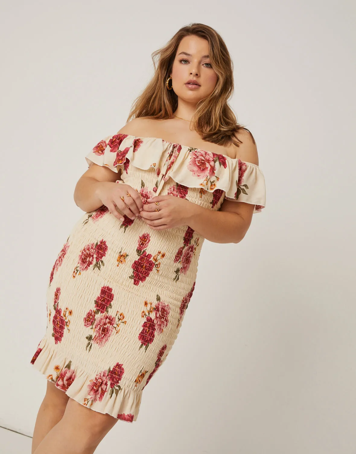 Plus Size Bodycon Smocked Sundress
