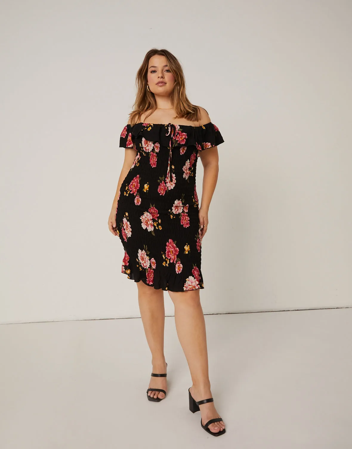 Plus Size Bodycon Smocked Sundress
