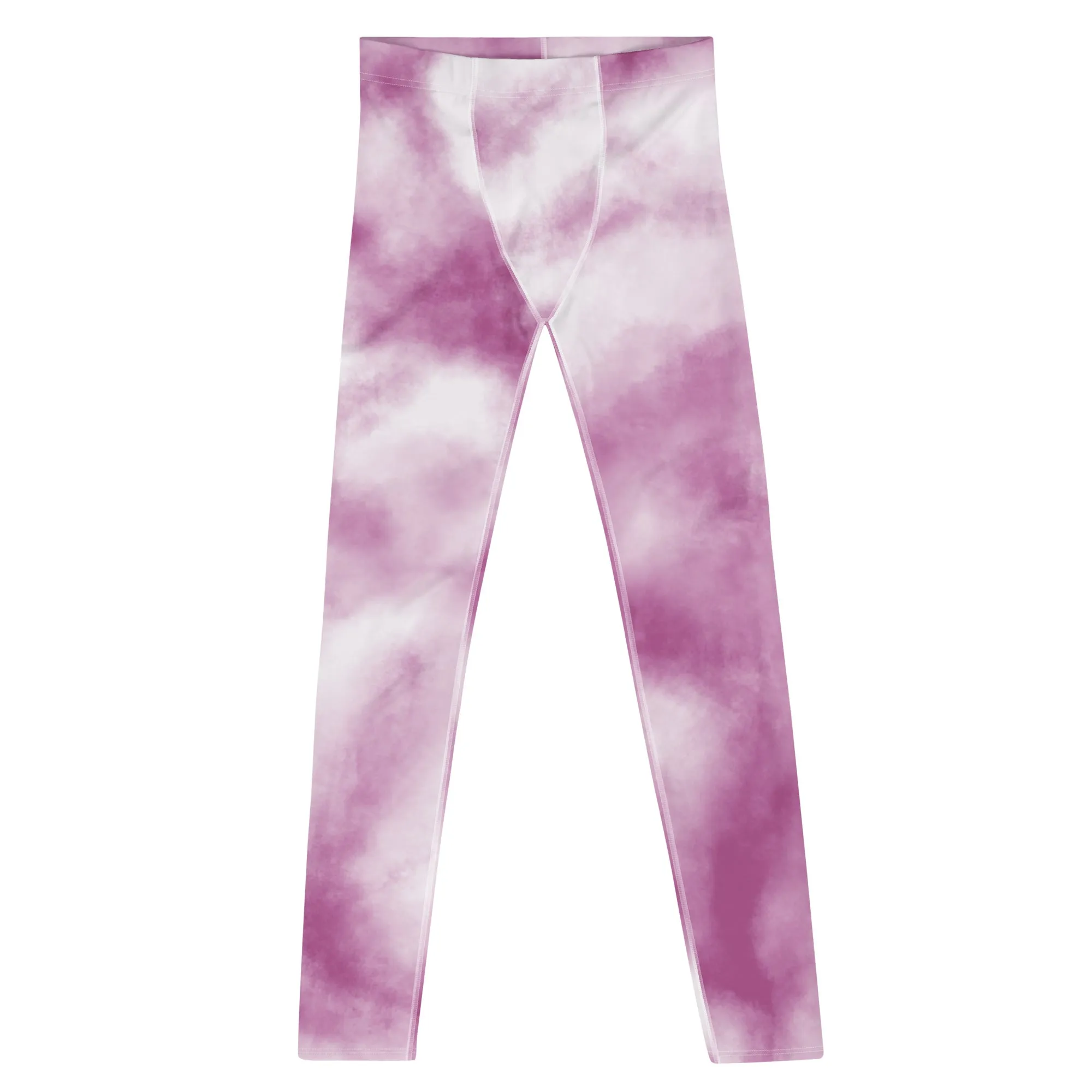 Purple Abstract Best Men's Leggings, Premium Abstract Running Rave Festival Meggings For Men-Made in USA/EU/MX