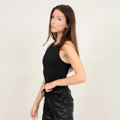 RD Style Roxanna Crewneck Bodysuit - BLACK
