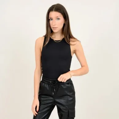 RD Style Roxanna Crewneck Bodysuit - BLACK