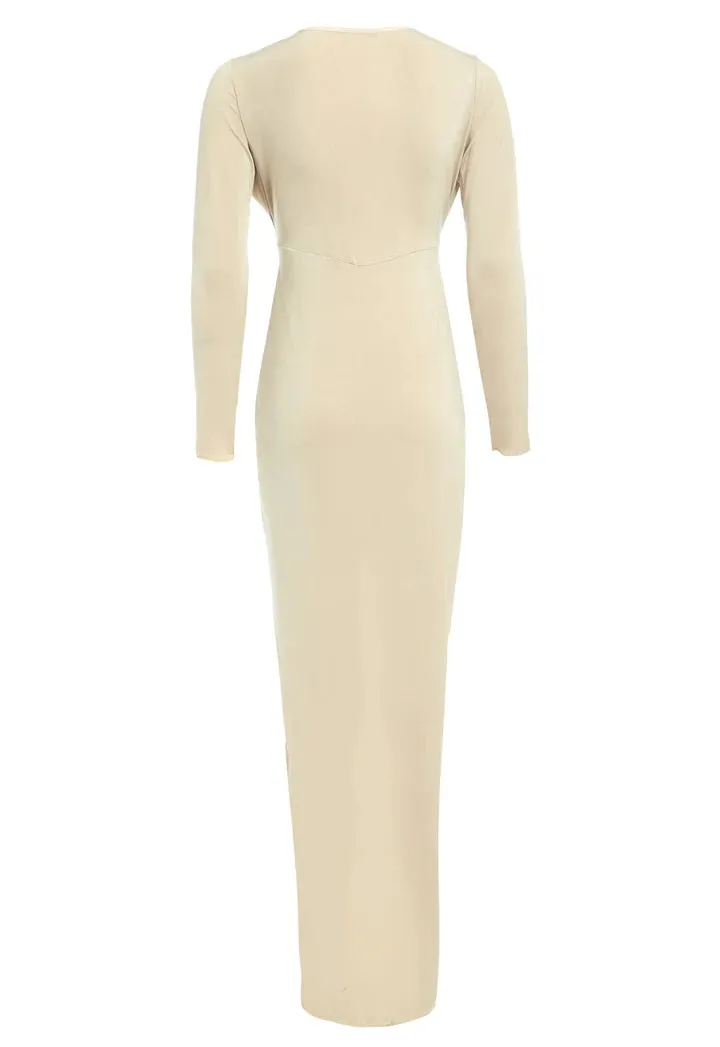 Sarvin Bianca Low Cut Dress Plunging Neckline Stone