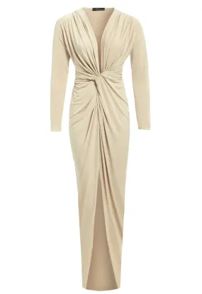 Sarvin Bianca Low Cut Dress Plunging Neckline Stone