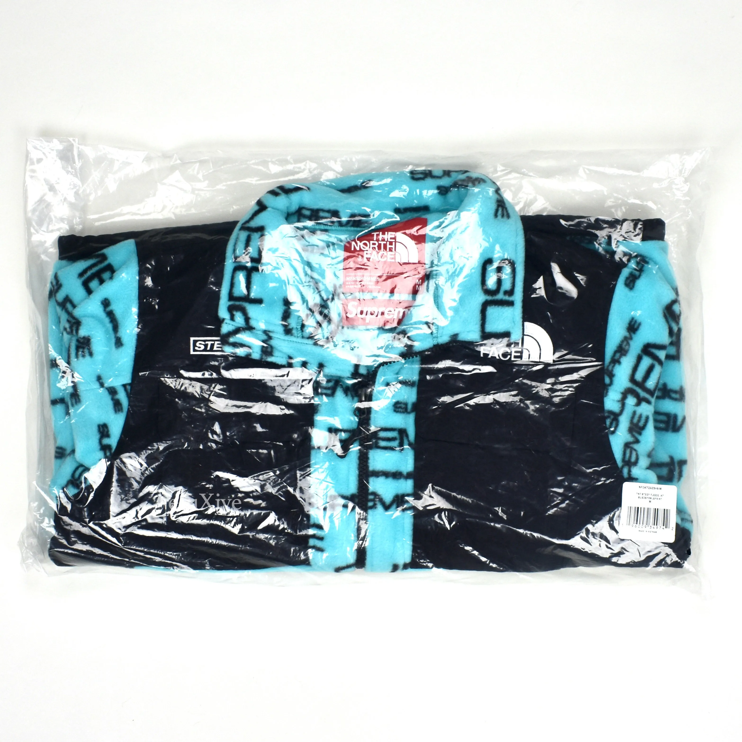Supreme x The North Face - Teal Steep Tech Allover Logo Fleece Jacket