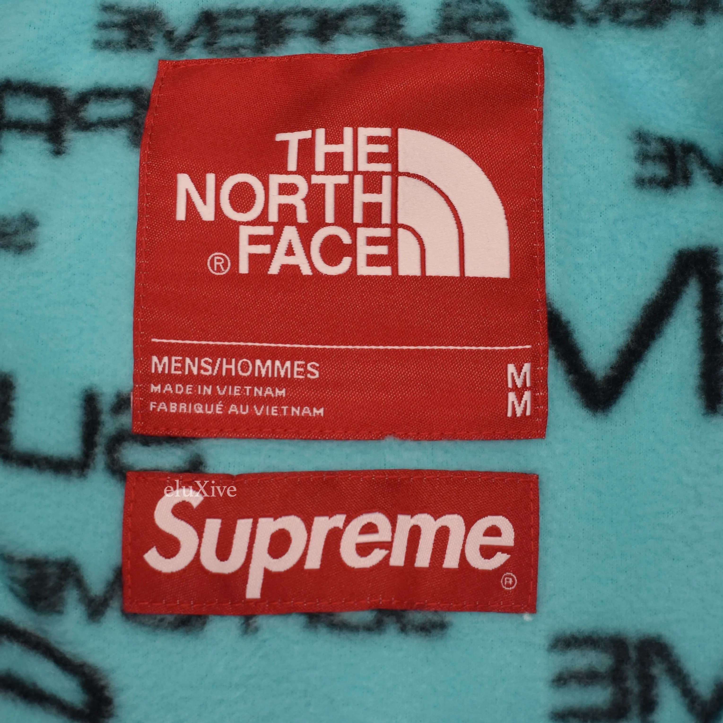 Supreme x The North Face - Teal Steep Tech Allover Logo Fleece Jacket