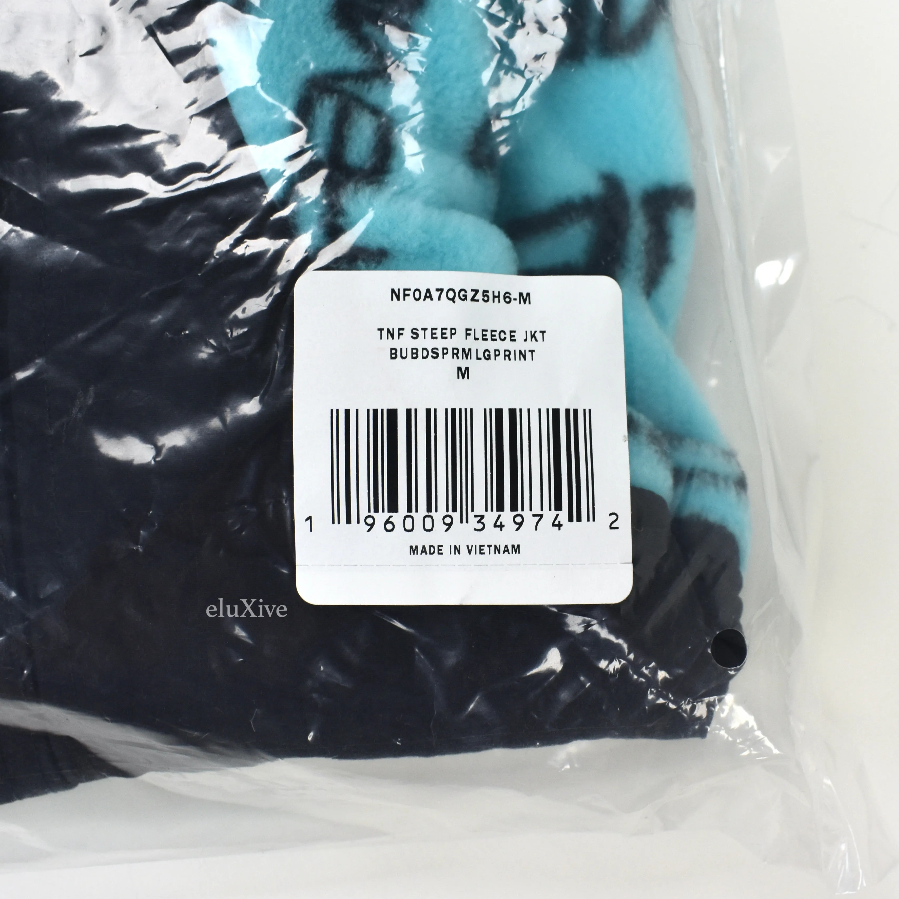 Supreme x The North Face - Teal Steep Tech Allover Logo Fleece Jacket