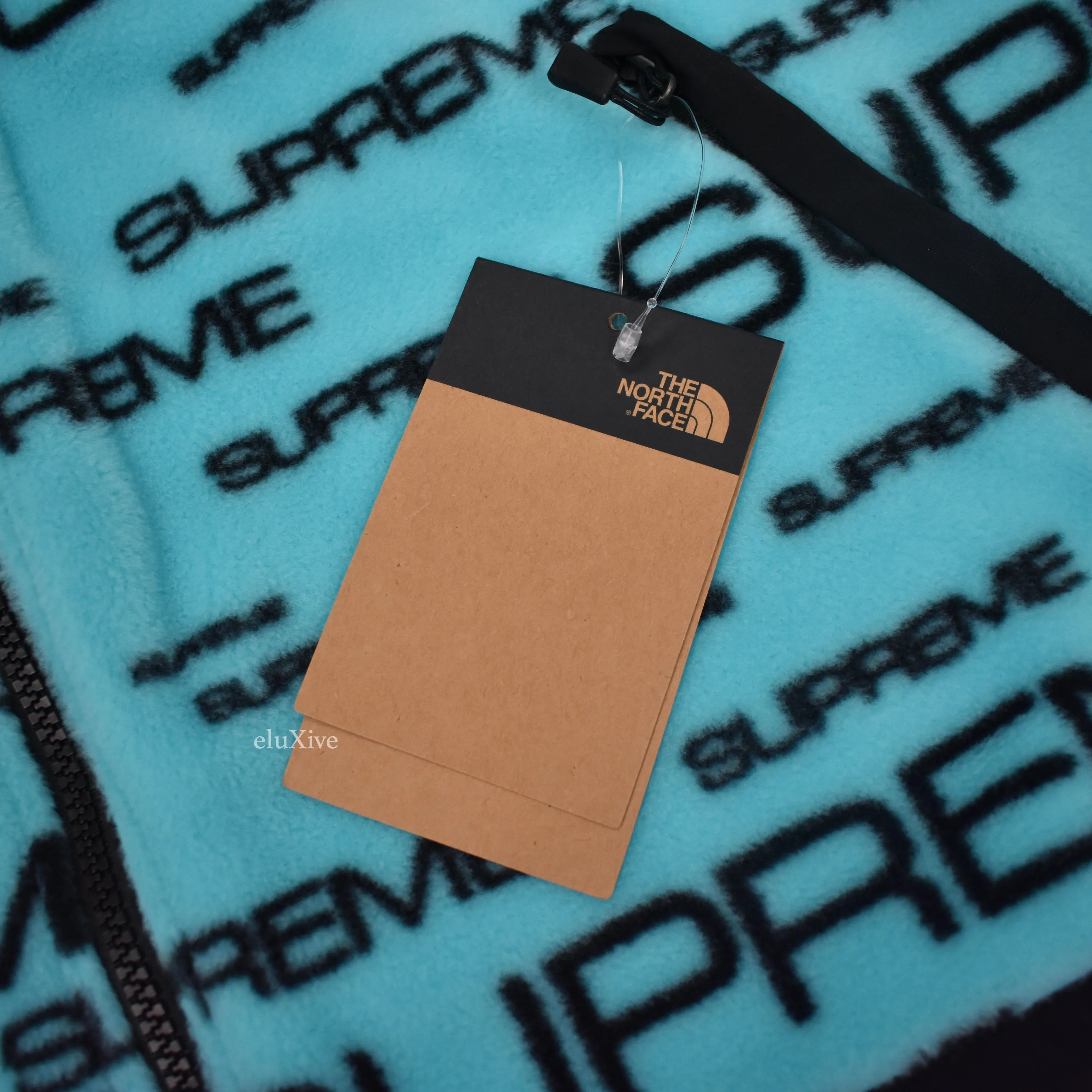 Supreme x The North Face - Teal Steep Tech Allover Logo Fleece Jacket