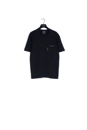 T-shirt blanc coton à poche poitrine