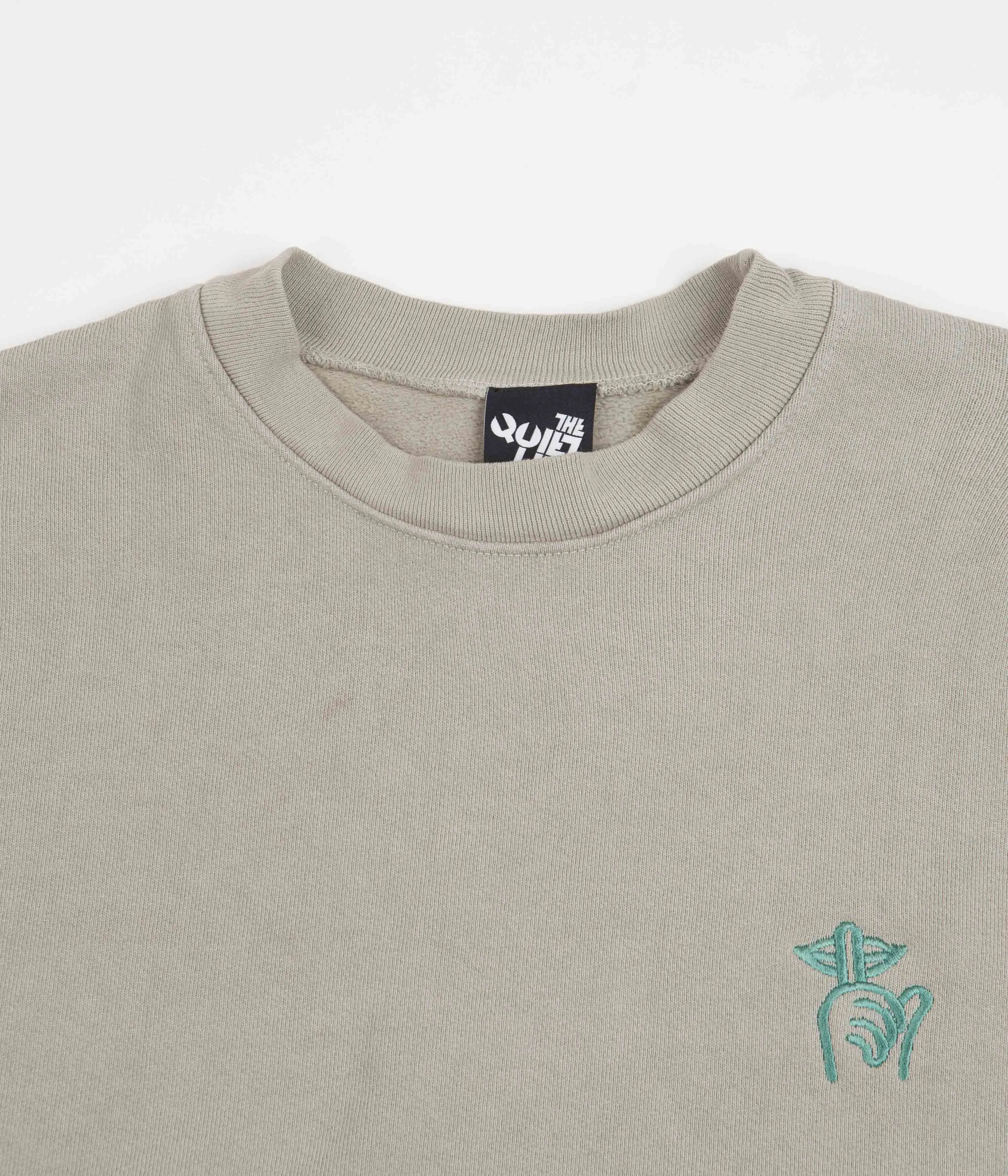 The Quiet Life Shhh Embroidery Crewneck Sweatshirt - Sage