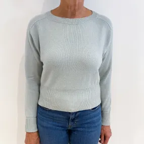 Theory Pale Duck Egg Blue Cashmere Crew Neck Jumper Medium