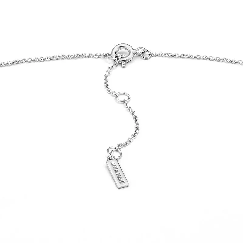 Tidal Turquoise Sterling Silver Necklace plated in Rhodium
