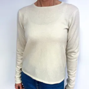 Vanilla Cream Cashmere Crew Neck Jumper Medium