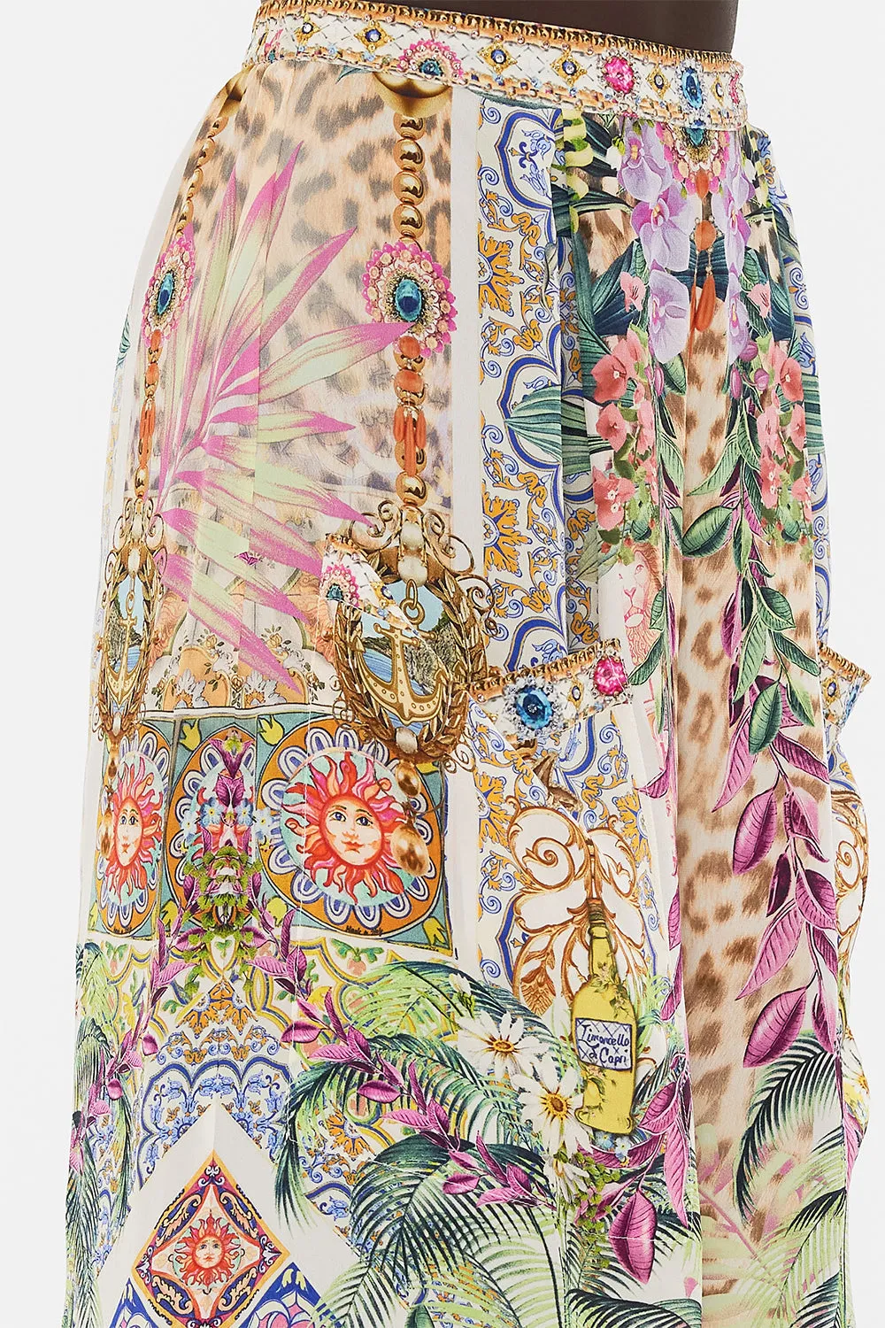 WIDE LEG TROUSER WITH FRONT POCKETS FLOWERS OF NEPTUNE