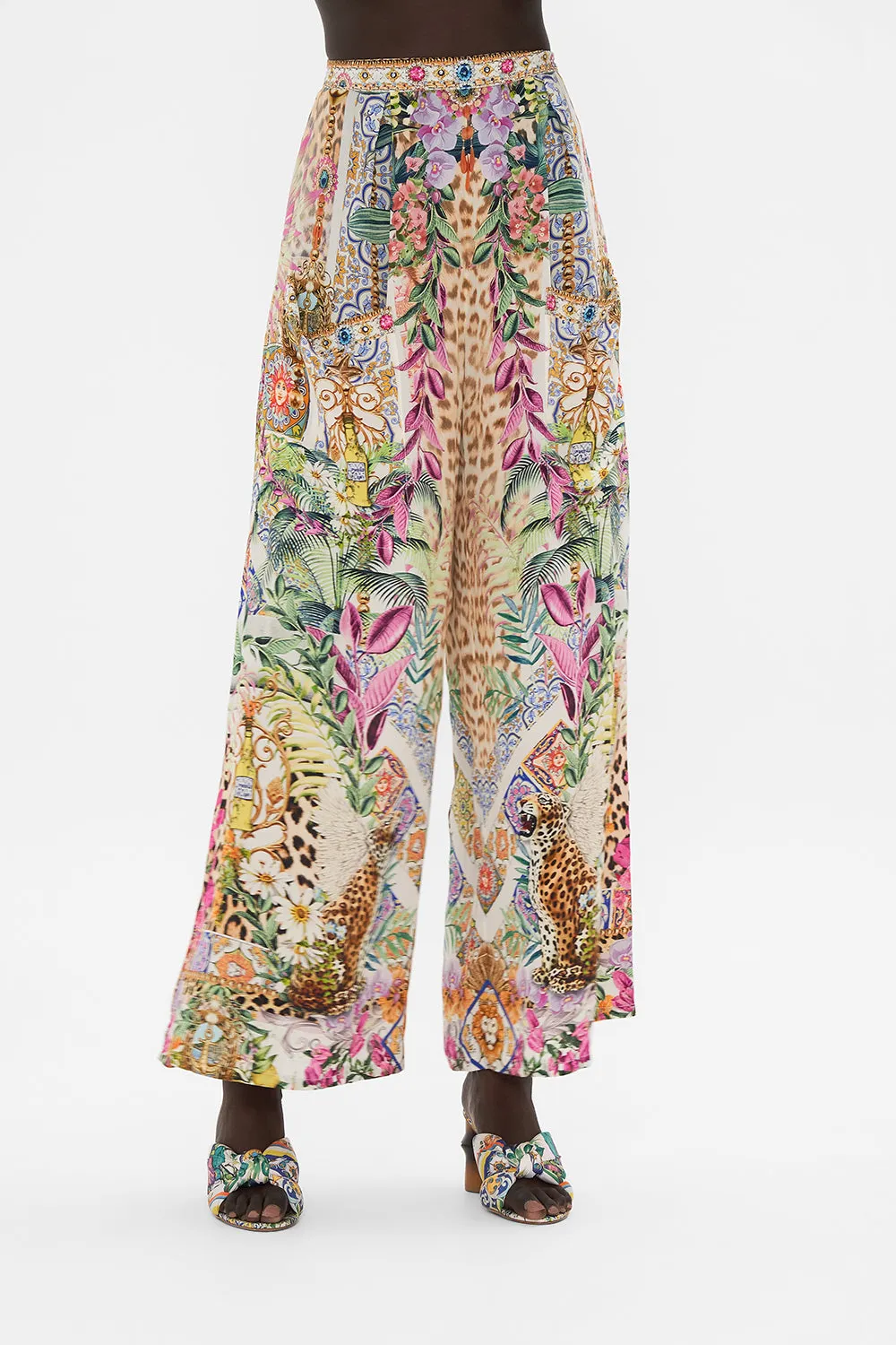 WIDE LEG TROUSER WITH FRONT POCKETS FLOWERS OF NEPTUNE